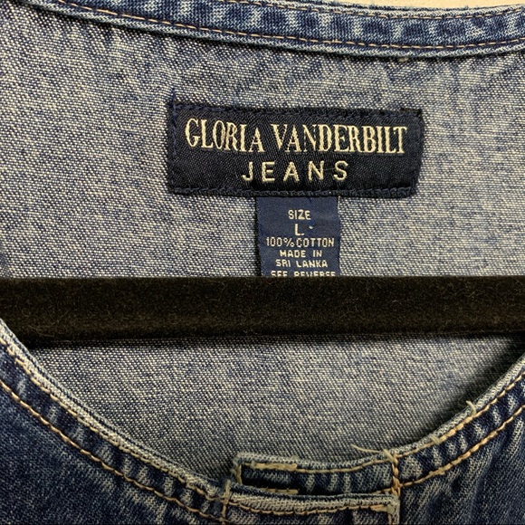 Retro Denim Jean Button Front Women’s Maxi Dress - Picture 5 of 8